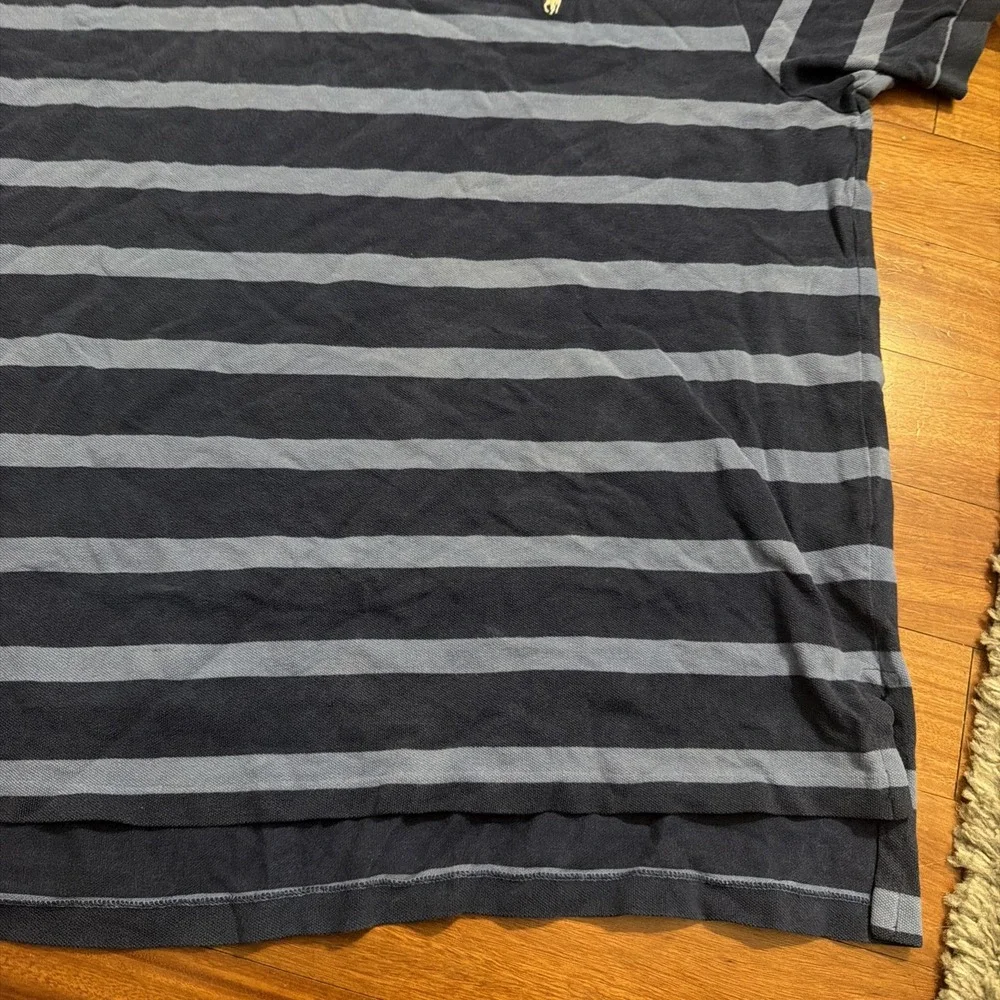 Polo Ralph Lauren Blue Big Stripes XXL Collared Shirt Men's White Pony